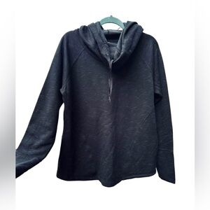 Lucy Women’s XL Black Heather Hooded Pullover Sweatshirt Athletic Hoodie